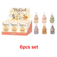 1nd 2nd 3nd Generation Monster For Labubu Sitting Series Blind Box Labubu Series Macaron Keychain Birthday Holiday Gift
