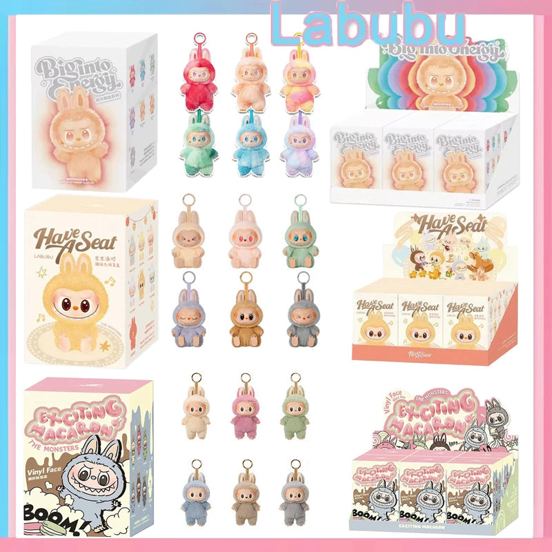 1nd 2nd 3nd Generation Monster For Labubu Sitting Series Blind Box Labubu Series Macaron Keychain Birthday Holiday Gift